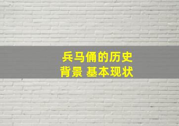 兵马俑的历史背景 基本现状